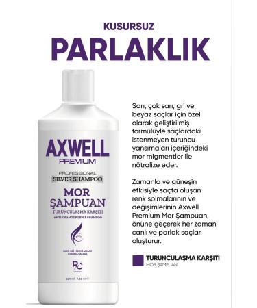 AXWELL PREMIUM Professional Silver Shampoo (ANTI-ORANGE PURPLE SHAMPOO) 330ml - Buy Online on GoSupps.com
