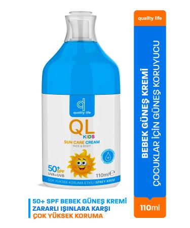 Quality Life Baby Sun Cream - Sunscreen Cream for Children - 50+ Spf 110 ML - Very High Protection UVA UVB