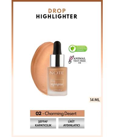 Note Cosmetics Drop Highlighter Luminous Liquid Illuminator - 02 Charming Desert
