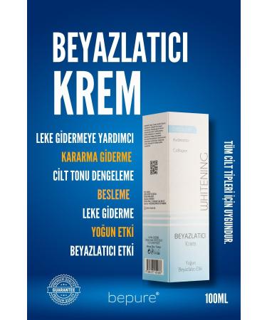 Bepure Whitening Cream Anti-Stain and Darkening Cream for Face Body and Genital Area Whitening 100 ml - Buy Online on GoSupps.com