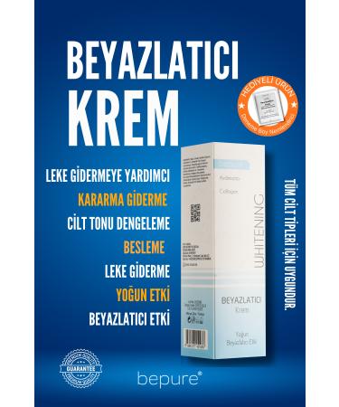 Bepure Whitening Cream Anti-Stain and Darkening Cream for Face Body and Genital Area Whitening 100 ml