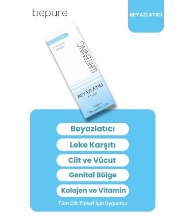 Bepure Whitening Cream Anti-Stain and Darkening Cream for Face Body and Genital Area Whitening 100 ml - Buy Online on GoSupps.com