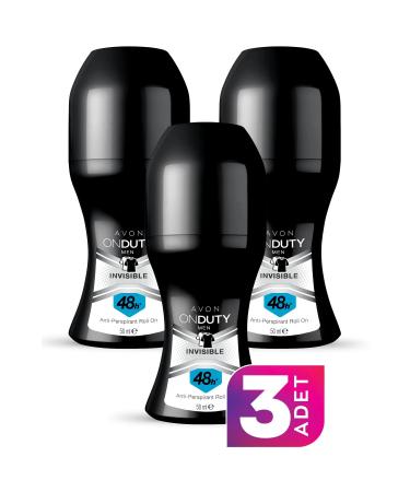 Avon Onduty Invisible Men Roll-on 50 Ml. 3 Pack
