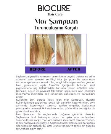Biocure Anti-Orange Purple Shampoo / For Blonde Hair That Has Lightened Its Yellow-Grey Color 400 ml - Buy Online on GoSupps.com