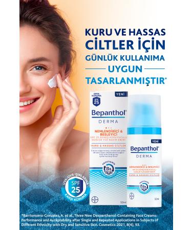 Bepanthol Derma Moisturizing & Nourishing Spf 25 Daily Face Care Cream 50ml Derma Intensive Moisturizing Night Cream - Buy Online on GoSupps.com