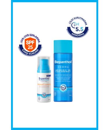 Bepanthol Moisturizing & Nourishing Spf 25 Daily Face Care Cream 50ml & Revitalizing Face Cleansing Gel 200ml - Buy Online on GoSupps.com