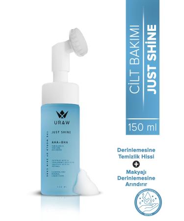 Uraw Just Shine (Purifying Refreshing and Make-Up Remover Silicone Headed Skin Foam) (150 ml)