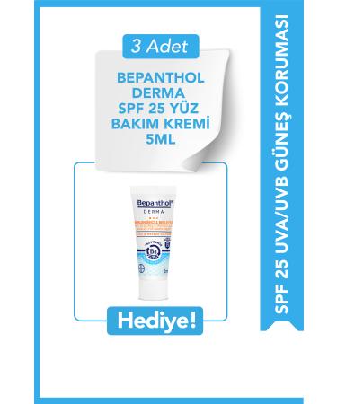 Bepanthol Derma Spf 25 Face Care Cream 3 Pieces Derma Spf 25 Face Care Cream 5ml Gift - Buy Online on GoSupps.com