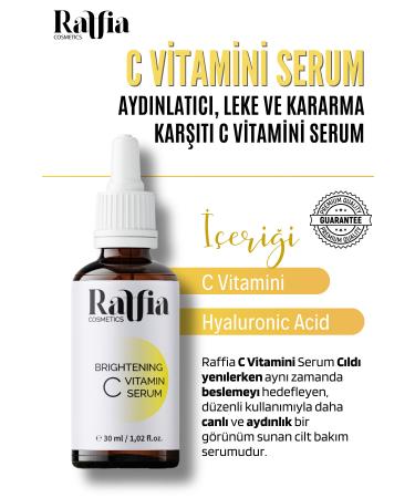 Raffia Cosmetics Brightening Anti-Spot and Anti-Darkening Vitamin B3 Intensive Vitamin C Serum 30ml