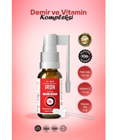 inMAX Fe-max (FE FOLIC-ACID B12 VITAMIN C) Iron Drops and Spray Form