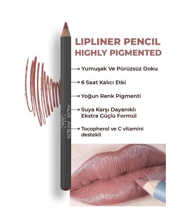 Alix Avien Lip Liner Lipliner Pencil 20 Dusty Plum - Non-smudge Lasting Effect Up to 6 Hours