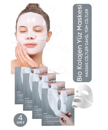 KOEC Bio Collagen Clearing Korean Face Mask Skin Soothing Anti-Aging Brightening Moisturizing 4pcs