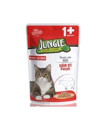 Jungle Steak Adult Cat Pouch 100 gr X 12 Pcs