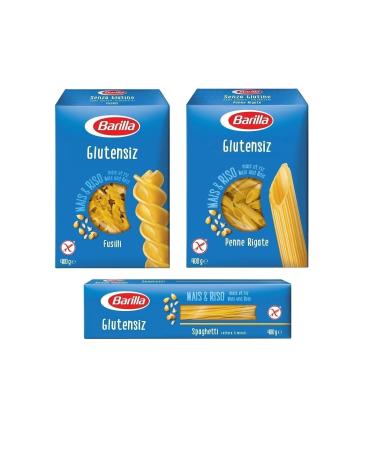Barilla Gluten-Free Pasta Penne 400gr Fusulli 400gr and Spaghetti 400gr (3-PIECE GLUTEN SET) - Buy Online on GoSupps.com