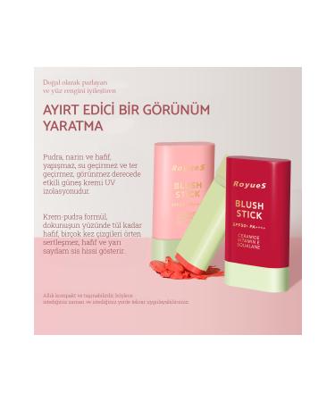 Royues Moisturizing Stick Cream Blush Soft and Moisturizing Formula High Pigmentation - Buy Online on GoSupps.com