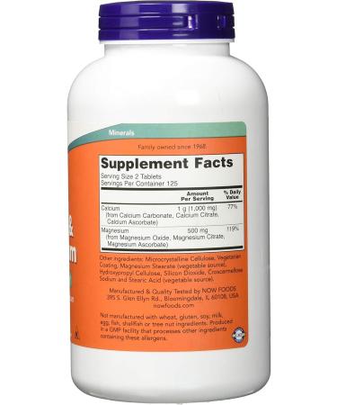 Now Foods Calcium Magnesium 250 Tablets - Imported - Buy Online on GoSupps.com