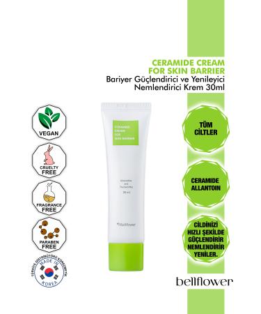 Bellflower Ceramide Barrier Strengthening Regenerating Repairing and Moisturizing Cream 30ml