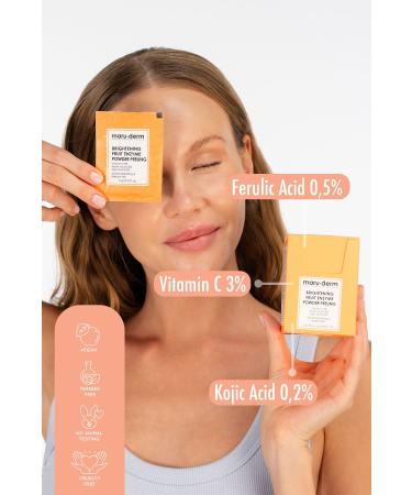 ROSSMANN Brightening Fruit Enzyme Powder Peeling 60 GR (Vitamin C 3% + Ferulic Acid 0.5% + Kojic Acid 0.2%) - Buy Online on GoSupps.com