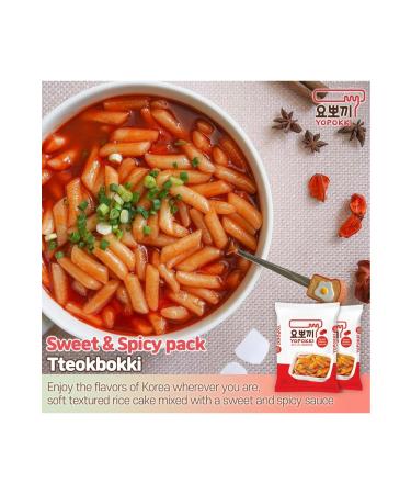Tteokbokki Korean instant rice cake with sweet and spicy sauce Yopokki small size for 1 person 120gr - Buy Online on GoSupps.com