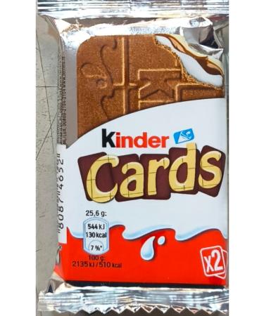Kinder Thin Crunchy Biscuits with Rich Milk and Intense Dark Cocoa Cards 25.6 Grams x 30 Pieces - Buy Online on GoSupps.com
