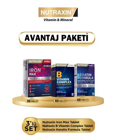 Nutraxin Keratin Formula - Magnesium Complex + Vitamin B6 - Biotin 5000 mcg (Advantage Package)