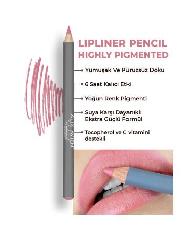 Alix Avien Lip Liner Lipliner Pencil 11 True Rose - Non-smudge Lasting Effect Up to 6 Hours