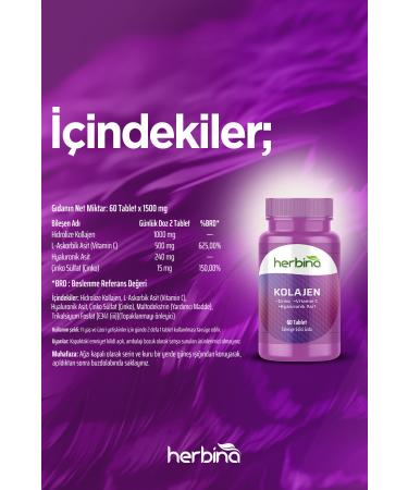 Herbina Collagen Hyaluronic Acid 60 Tablets - Buy Online on GoSupps.com