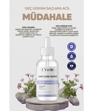 LYvette Hair Growth Serum for Slow Growing and Extremely Damaged Hair with Argan and Keratin Essence - Buy Online on GoSupps.com