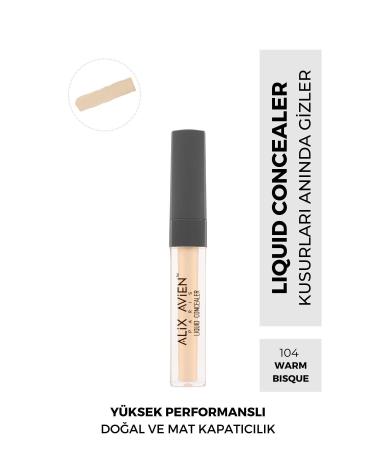 Alix Avien Liquid Under Eye Concealer - Light Skin Cool Neutral Skin Undertone - Liquid Concealer 104 Warm Bisque