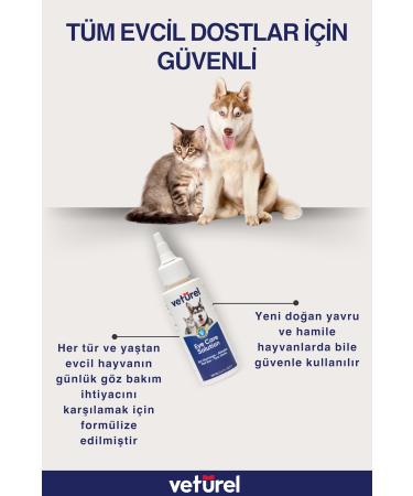 Veturel Cat Dog Eye Cleaning Solution Allergy Redness Infection Tear Care Eye Drops 3x100ml - Buy Online on GoSupps.com