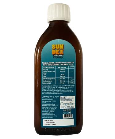 Sun Dex Family Health Since 2021 Cognimega DHA Omega 3 Citicoline Phosphotidylserine Vitamin B12 150 ml - Buy Online on GoSupps.com
