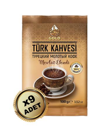 SAHRA GOLD Mevl t Efendi Turkish Coffee X9 Pieces 100 grams