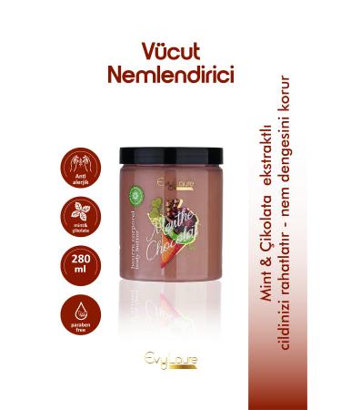 EvyLaure Menthe Chocolat Body Butter | Chocolate Intensive Body Moisturizer | Aromatic Mint Extract | 280 ml