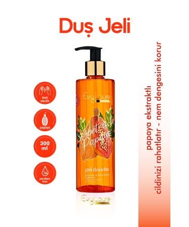 EvyLaure Sorbet La Papaye Perfumed Shower Gel | Intensive Moisturizer | Contains Papaya Extract | 300 ml