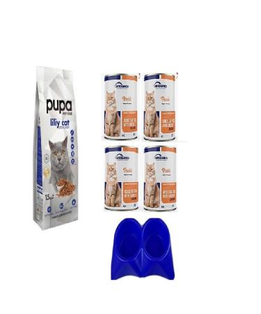Pupa Adult Cat Food Set (1.5 kg Adult Cat Food + Adult Chicken Wet Food 415 gr X4 PIECES)