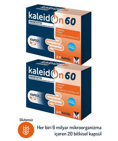 Kaleidon 60 Probiotic Microorganism Containing Supplementary Food 20 Capsules 2 Pieces -