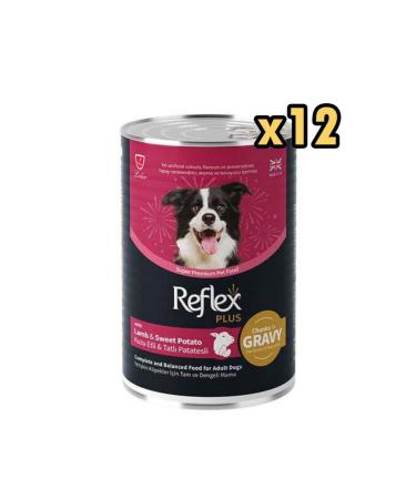 Reflex Plus Lamb and Sweet Potato Meat Pieces Sauce Canned Dog Food 400 Gr x 12 Pieces