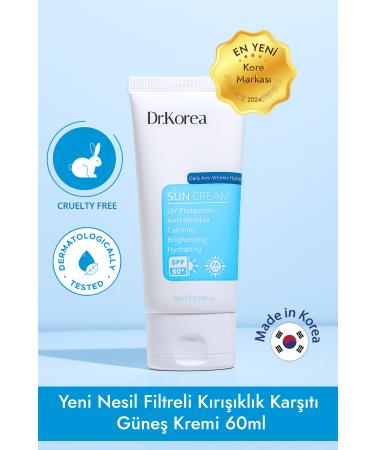 Dr.Korea Daily Anti-Wrinkle Hydrating Sun Cream New Generation Filter Anti-Wrinkle Sun Cream 60ml