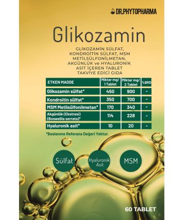 Dr Phytopharma 60 Tablets Food Supplement Containing Glucosamine Chondroitin MSM Hyaluronic Acid and Frankincense Extract - Buy Online on GoSupps.com