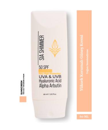 SIA SHIMMER Anti-Spot and Refreshing New Generation Mineral Filter Face Sun Cream 60 ml 50 Spf