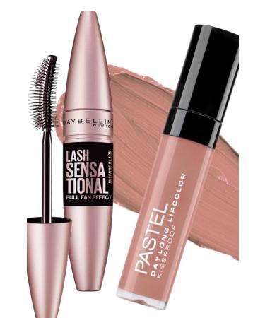 Pastel Daylong Lipcolor Liquid Matte Lipstick 47 + MaybellineNew York Lash Sensational Mascara Extra Black