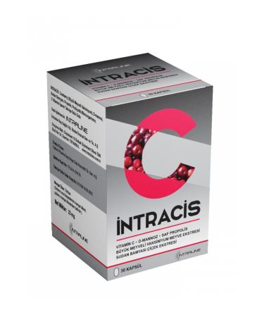Intraline Intracis Cranberry D-mannose Propolis Probiotic Vitamin C Containing Supplementary Food (30 Capsules)