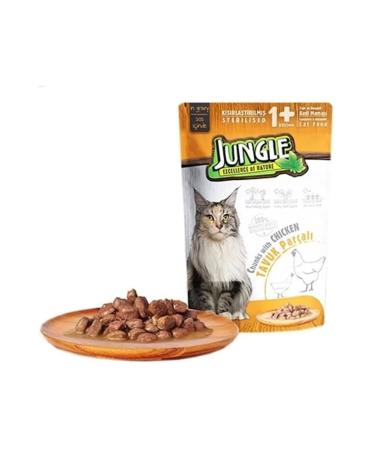 Jungle Chicken Pouch Adult Sterilized Canned Cat Food 85 gr