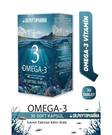 Dr Phytopharma Omega-3 Epa Dha and Vitamin E Containing 30 Chewable Softgel Capsules Form 1000 mg
