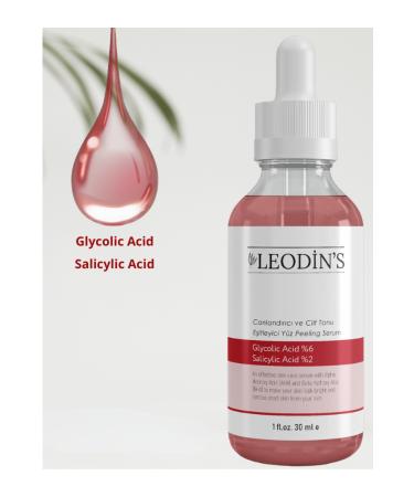 LEODINS Aha & Bha Revitalizing & Skin Tone Equalizing Red Peeling Skin Serum 30 ml (AHA 10% BHA 2%)