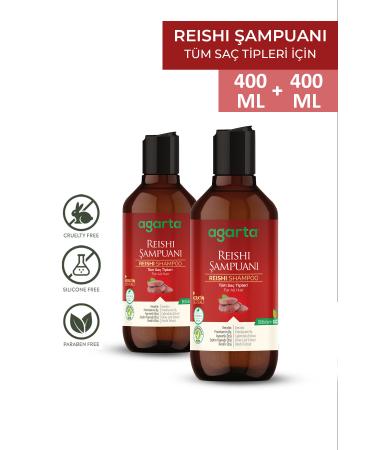 Agarta 2 Pieces Natural Reishi Mushroom Extract Shampoo 400 ml