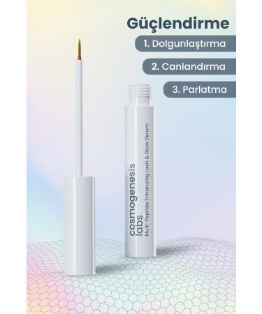 Cosmogenesis Labs Strengthening Nourishing Water Based Eyebrow Eyelash Serum 3ml Vegan Natural Content Fuller Look (1% BIOTIN) - Buy Online on GoSupps.com