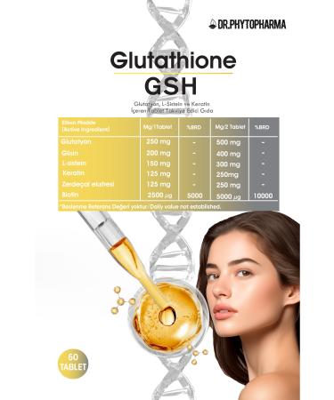 Dr Phytopharma Glutathione Glycine L-Cysteine Keratin and Biotin Tablet Supplementary Food 60 Tablets 1000mg - Buy Online on GoSupps.com