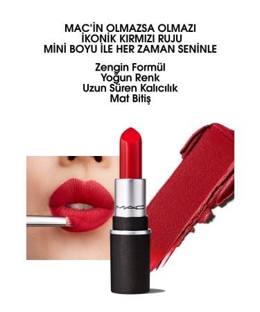 Mac Rich Formula High Pigmentation Permanent Matte and Natural Finish Mini Lipstick Ruby Woo dem7