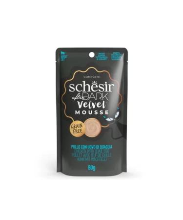 Schesir After Dark Velvet Mousse Adult Cat Wet Food with Chicken and Quail Eggs 80 gr